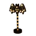 Houten Halloween vleermuis LED nachtlamp, zwart-wit gestreepte staander tafeldecoratie - Kleine Vleermuis / 1 Stuk