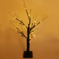 LED decorative tree light with warm fairy lights, perfect bedroom ambient lighting for room decor. - Birch Tree / Black