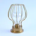 Gouden ijzeren kunst decoratieve tafellamp met lichterketting lamp, vintage retro stijl thuis. - Gouden Rooster Vogelkooi Stijl (Goud Warm Wit 03) / Batterijgevoed