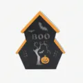 Halloween decoratief LED-licht, huisvormige hangende nachtlamp, zwart-oranje griezelige feestaccessoire. - Oranje Huis