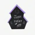 Halloween houten hangende decoratieve LED licht feest prop spooky huis bord zwart paars - Paarse Huis