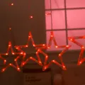 Rode LED sterren lichtketting, kerstverlichting voor sfeervolle en gezellige kamerdecoratie. - Rood