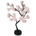 Roze rozenboom LED lamp met zwarte takken en voet, perfect nachtlampje voor huisdecoratie cadeau. - Roze