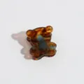 Tortoiseshell pattern mini bear hair claw clip, cute daily styling hair accessory for women. - Tortoise