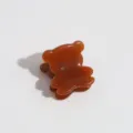 Cute mini bear hair claw clip, brown resin hair accessory for side bangs and broken hair. - Brown