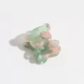 Mini bear hair claw clip in green and pink acetate, perfect for cute styling details. - Pink and Green
