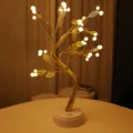 LED decoratieve boom lamp warme nachtlamp romantische slaapkamer ambient USB variant - Parel Gouden Blad Boom