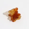 Cute brown tortoiseshell bear hair claw clip, mini sweet hair accessories for women and girls. - Transparent Yellowish Brown