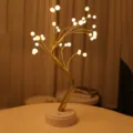 LED verlichte decoratieve boom lamp met gouden takken voor romantische slaapkamer nachtverlichting. - Parel Boom