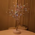 LED decoratieve boom lamp slaapkamer romantische sfeer nachtlampje USB gevoede tafellamp - Kleurrijke Koperdraad Boom