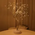 LED Kerstboom Verlichting USB Warm Wit Tafellamp Slaapkamer Decoratie Nachtlampje - Warm Wit Koperdraad Boom