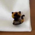 Mini tortoiseshell cat hair claw clip, cute acetate hair accessory for women styling. - Leopard Print Cat