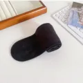 Detalle de diadema de rizo negra, diadema de maquillaje de felpa suave para la rutina diaria. - Negro