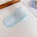 Diadema de maquillaje de felpa azul claro suave con velcro para la rutina facial diaria u - Azul claro
