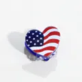 Pince à cheveux cœur drapeau américain, mini accessoire patriotique scintillant pour femmes. - Cœur Rayures Base Bleue