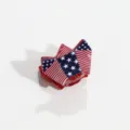 American flag mini hair claw clip, red white and blue star heart hair accessory detail. - Heart Mini Hair Claw / Rocket Style Red Base