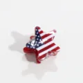 Pince a cheveux en forme d'etoile avec drapeau americain et details pailletes brillants. - Style Étoile Base Rouge