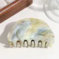 Marmer haarspeld halve ronde haarklem haaraccessoire detailweergave voor dames style - Khaki