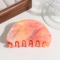 Marmerpatroon haarklem clip, halfronde esthetische haarklauw voor dagelijkse elegante haarstyling. - Oranje