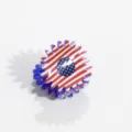 Mini pince à cheveux drapeau américain, accessoire patriotique rouge blanc bleu pour femmes. - Style Tournesol Base Bleue