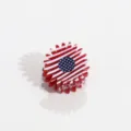 Mini pince à cheveux fleur drapeau américain, accessoire patriotique rouge blanc bleu. - Style Tournesol Base Rouge
