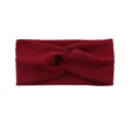 Bandeau croisé en tricot rouge, serre-tête souple et absorbant pour le sport et le visage. - Bordeaux