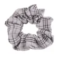 Coletero de tela a cuadros clásico para mujer, soporte elegante para coleta accesorio de pelo. - Patrón de rejilla negro