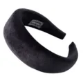 Black velvet padded headband for women, thick sponge hair hoop soft daily hair accessory - Black Velvet