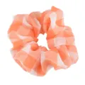 Coletero a cuadros naranja y blanco, goma de pelo de tela bonita para mujeres y accesorios - Malla Naranja