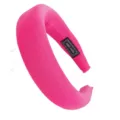 Hot pink velvet padded headband for women, thick sponge wide hair hoop fashion accessory - Rose Red Smooth Surface
