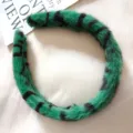 Grüner flauschiger Plüsch-Haarreif, weicher Tierprint-Haarreif für Damen und Mädchen. - Grünes Leopardenmuster