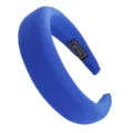 Blue padded headband detail view, soft fabric hair hoop, comfortable daily hair accessory. - Blue Polished