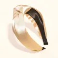 Serre-tête noué en satin pour femme large bandeau à cheveux vintage accessoire de mode chic - Champagne