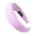 Light purple wide sponge headband, soft velvet fabric solid color hair hoop for women daily wear. - Purple Smooth