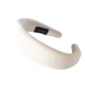 Thick padded fabric headband solid color wide hair hoop fashion hair accessories for women - White Ribbed Fabric
