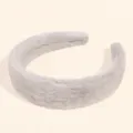 Graues Plüsch Stirnband für Damen, weicher Kunstfell Haarreif, bequemes Haaraccessoire. - Plüsch Grau