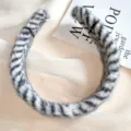 Pluesch Zebra Muster Haarreif Flauschiger Kopfschmuck Animal Print Damen Haarschmuck Chic - Schwarz Gestreift