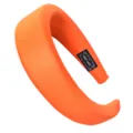 Orange wide padded sponge headband, comfortable fabric hair hoop accessory for women daily wear. - Orange Smooth Surface