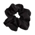 Coletero de pelo de terciopelo negro clásico elástico suave soporte para cola de caballo - Negro Puro