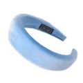 Light blue velvet thick padded headband for women, soft sponge hair hoop for daily wear. - Sky Blue Velvet