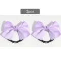 Lot de 2 chouchous nœud papillon violet, attache queue de cheval satin pour filles. - Violet