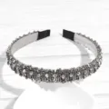 Silver beaded headband, stylish rhinestone hair accessory for women daily wear and parties. - Beaded Silver