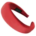 Red velvet wide padded headband for women, stylish fleece hair hoop, comfortable daily hair accessory. - Bright Red Velvet