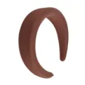 Brown velvet padded headband, soft milk silk wide hair hoop for women and girls daily wear. - Dark Brown Smooth Satin