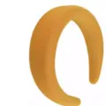 Yellow Velvet Padded Headband Thick Solid Color Hair Hoop Fashion Hair Accessories For Women - Khaki Smooth Satin