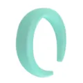 Mint green padded headband, thick sponge hair hoop, soft fabric fashion hair accessory for ladies. - Blue-Green Smooth Satin