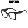Lunettes anti-lumière bleue carrées à monture noire épaisse pour le bureau et usage quotidien. - Anti-lumière Bleue +1.00 / C1-Monture Noire