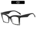 Élégantes lunettes de lecture carrées anti-lumière bleue avec un dégradé noir chic. - Anti-lumière Bleue +1.00 / C2-Haut Noir Bas Léopard