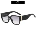 Men fashion square sunglasses with gradient lenses and stylish woven texture temples for daily use. - Anti-Blue Light +100 Degree (2105) / Black Frame Gradient Grey