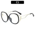Zwarte gouden cat eye blauwlicht filter bril, elegante optische kantoor montuur C1. - C1-Zwart Montuur Witte Lens